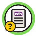 Graphic image of NDIS paperwork with a question mark in a circle