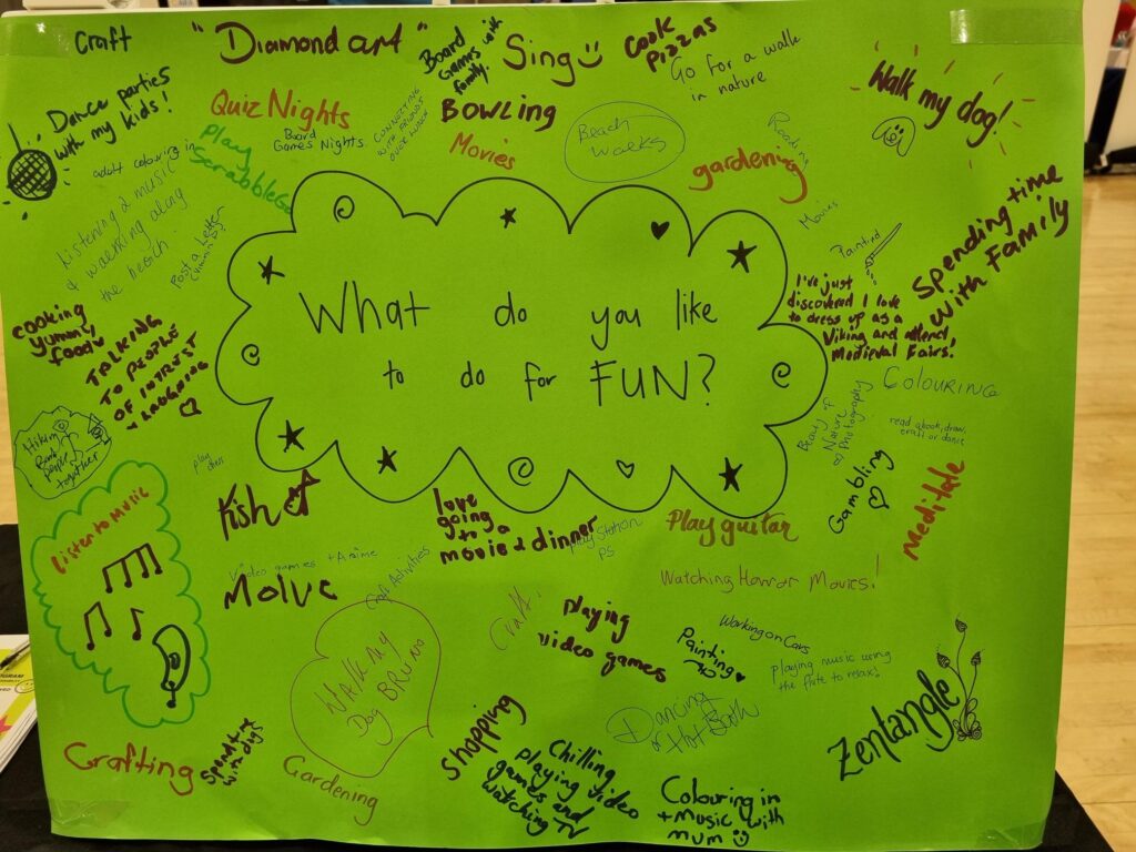 Poster titled What do you do for fun?